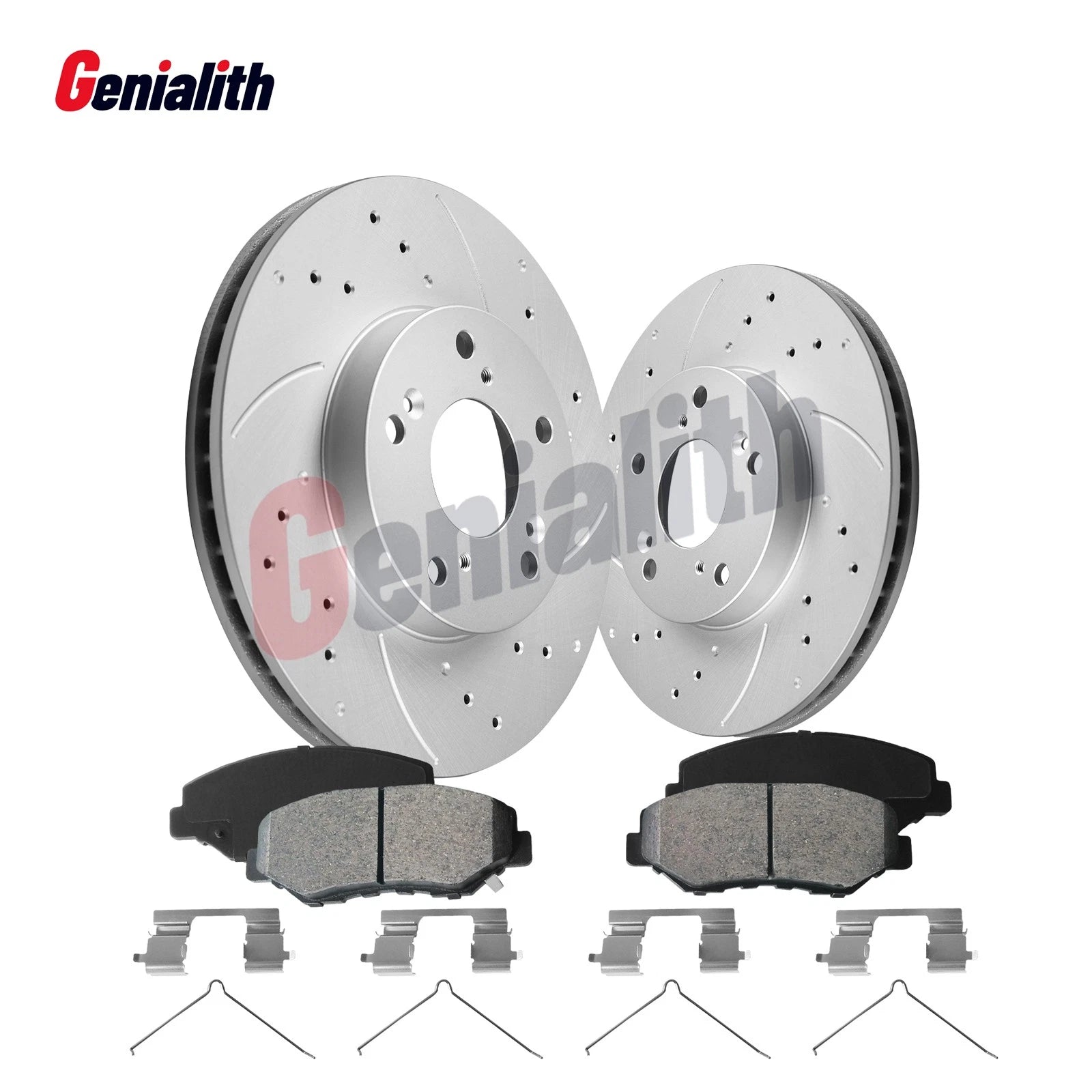 Front Drilled & Slotted Brake Rotors + Ceramic Pads for Honda Civic (2013–2015)