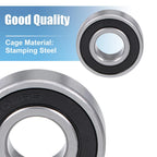 2X 6202-2RS Deep Groove Ball Bearing for Z4 (15x35x11mm, Sealed, Chrome)