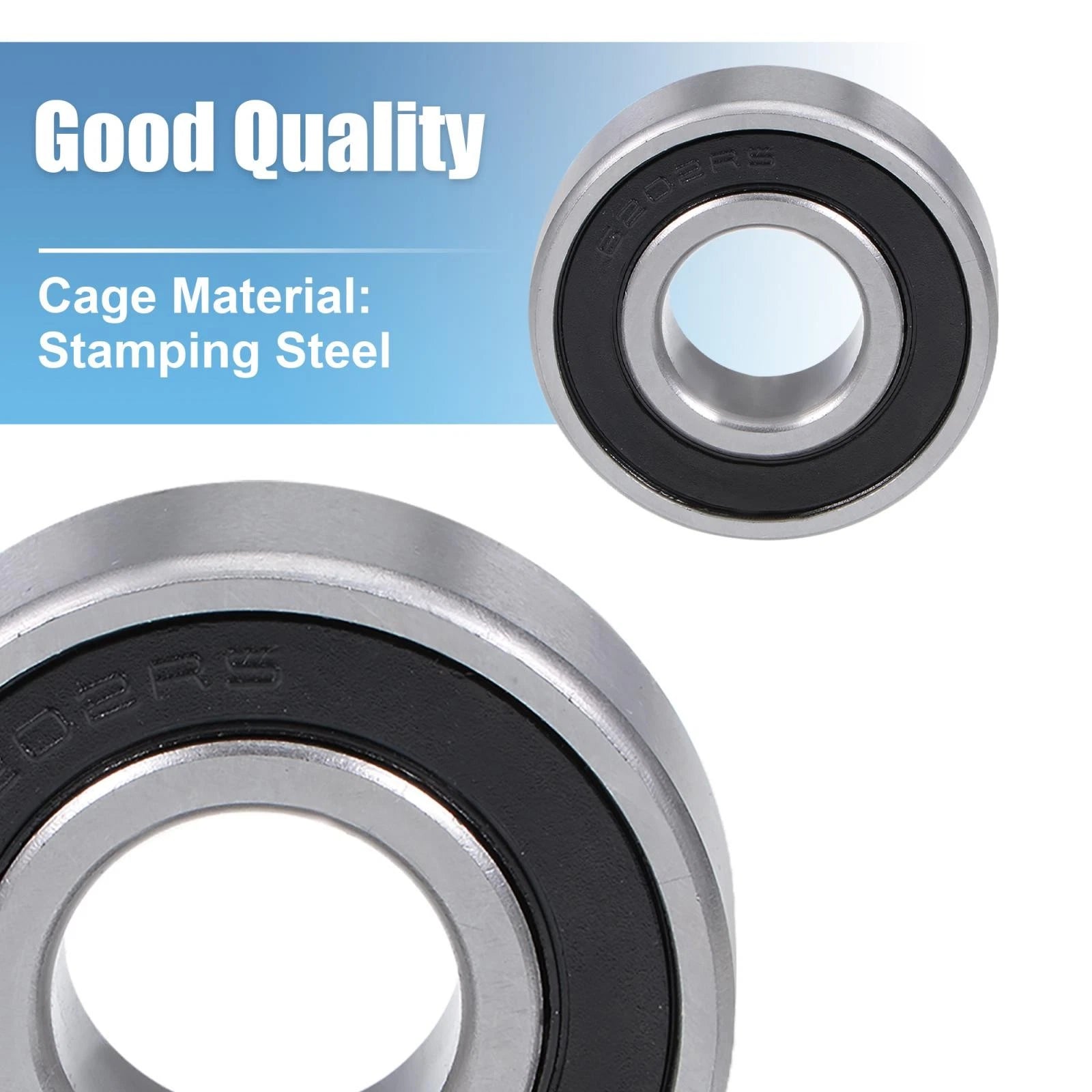 2X 6202-2RS Deep Groove Ball Bearing for Z4 (15x35x11mm, Sealed, Chrome)