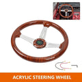 14 Inch 6 Bolt Steering Wheel Slotted 3 Spoke for Universal Fit