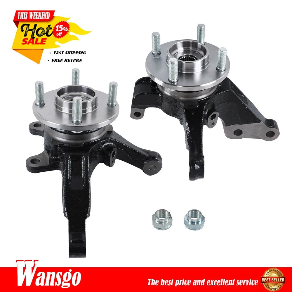 2X Front Knuckle & Wheel Hub Bearings for Nissan Versa Note (2014–2019)