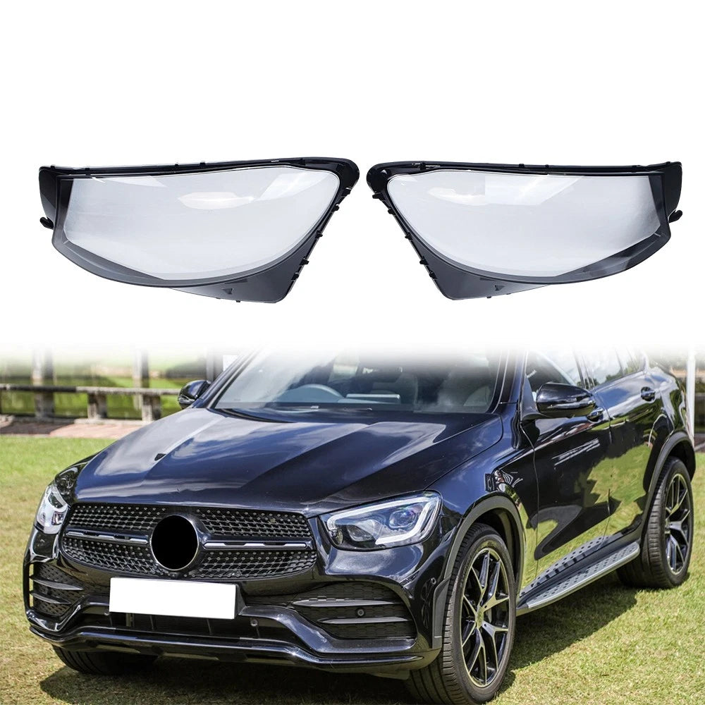 Set of 2 Headlight Lens Covers for Mercedes Benz GLC Class W253 (2016–2019)