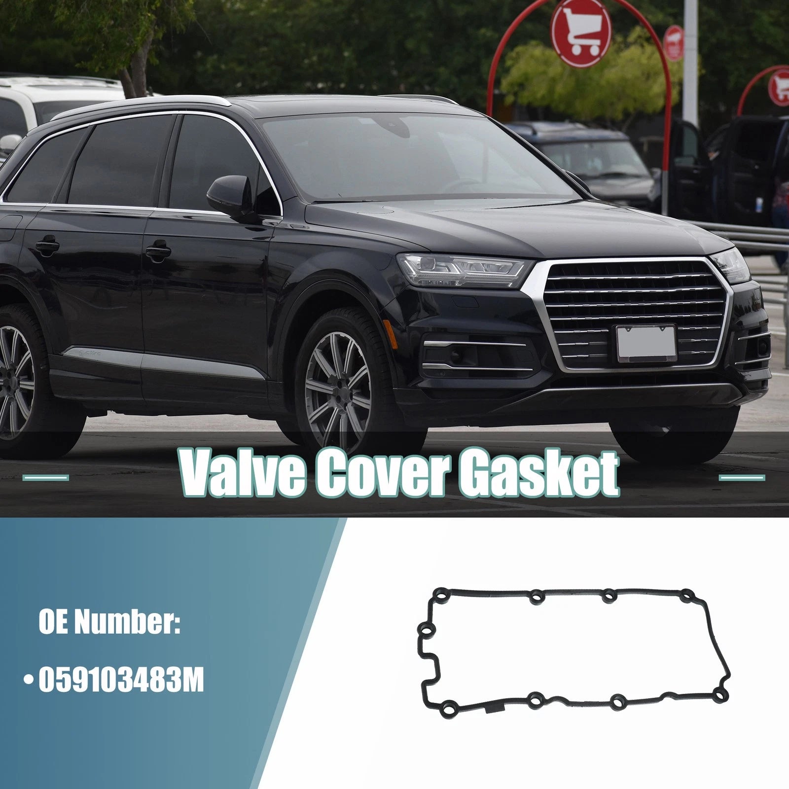 Valve Cover Gasket 059103483M for Audi Q7 3.0L TDI V6 (2007–2015) Rubber Black