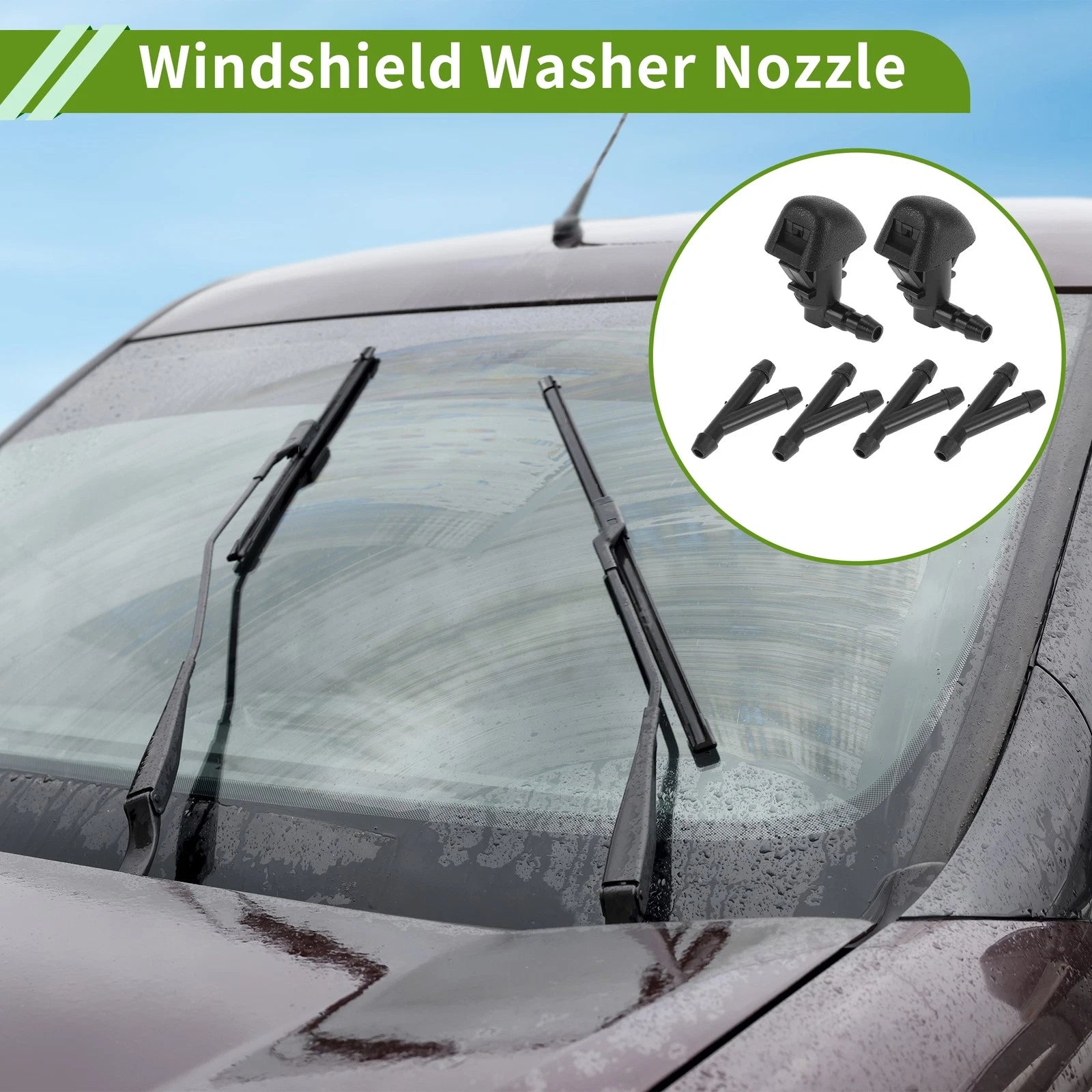 Windshield Washer Nozzle with Hose Connector for Honda (2011–2017)