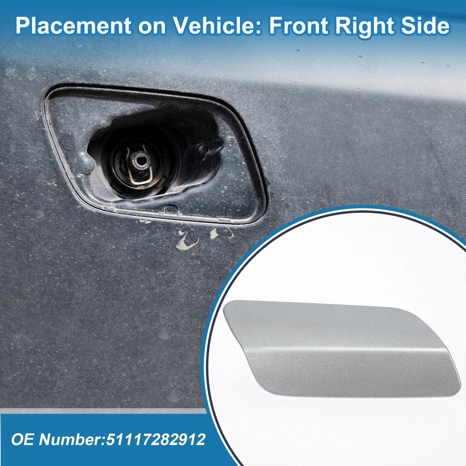 Front Right Headlight Washer Nozzle Cover for BMW 640i (2012–2015)