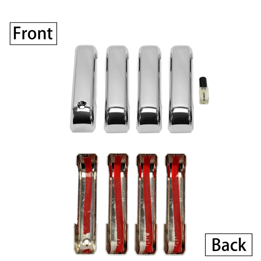 Set of 4 Chrome Door Handle Cover Caps for Ford F-250/F-350 (2017–2020)