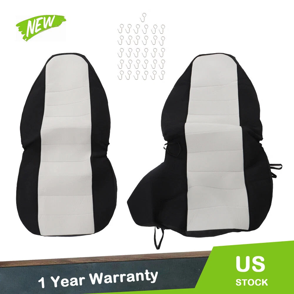 Set of 2 High Back Seat Covers for Ford Ranger (1998–2003) Black/Silver