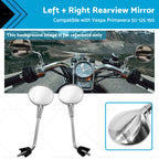 Chrome Rearview Mirror Set for Vespa Primavera 50 125 150 (2014–2022)