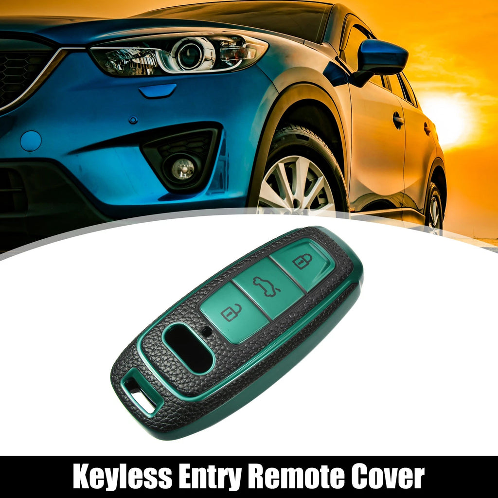 TPU 3 Button Keyless Remote Cover for Audi A6 (2012–2018) Black Green