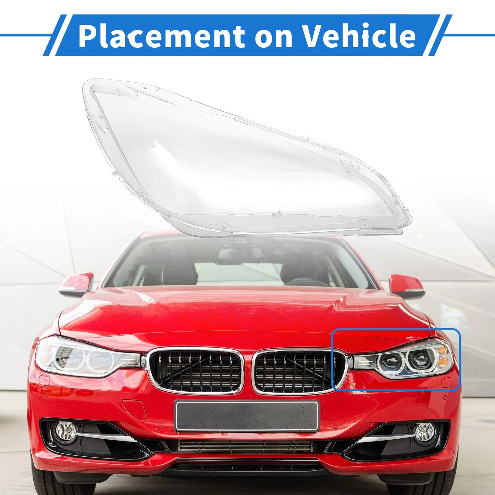 1 Pc Headlight Lens Cover for BMW X1 E84 (2010–2015) PC Clear