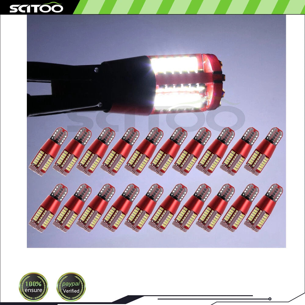 20pcs T10/T15 Canbus Error Free 57SMD LED License Plate Light Bulbs for Cars