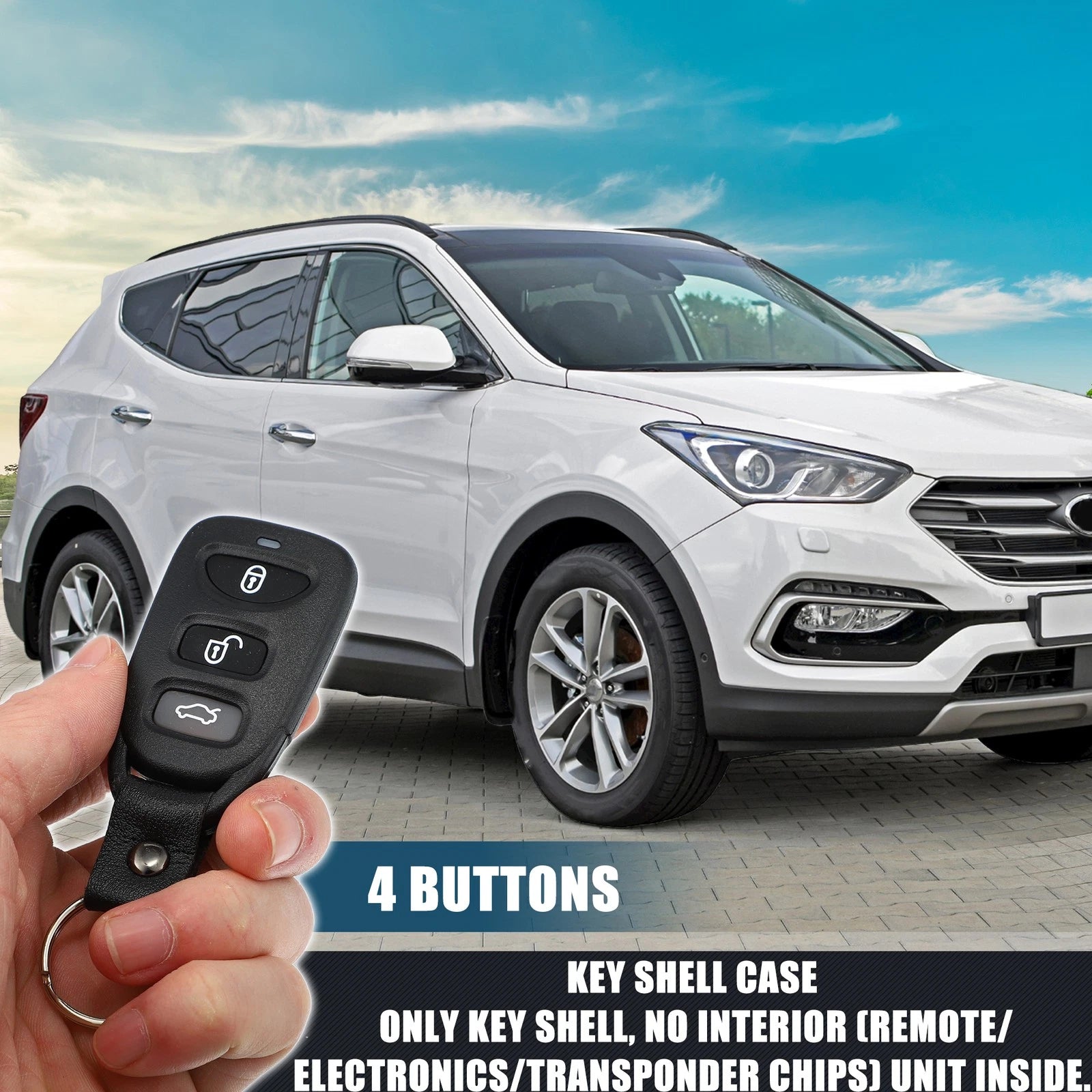 Set of 4 Keyless Entry Remote Key Shell Covers for Hyundai Kia (No Chip) 723115018516
