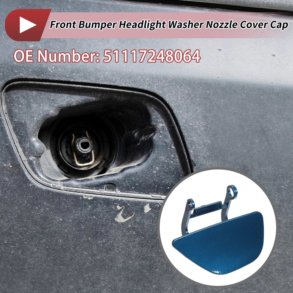 Front Right Washer Nozzle Cover Cap No. 51117248064 for BMW 535i GT (2010–2017) Blue