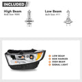 Halogen Headlight Set for Ford Edge SE/SEL (2015–2018) w/Bulb Chrome