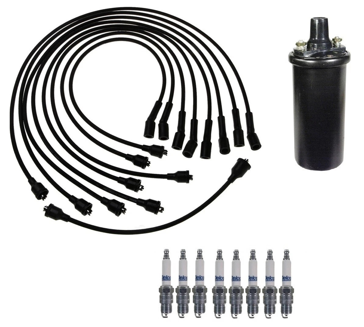 Ignition Wires & Spark Plugs Kit for Chevy Caprice GMC Sprint (1971–1990)