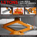 Set of 4 Hydraulic Scissor Lift Jacks (1.5 Ton, 3306 lbs)