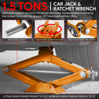 Set of 4 Hydraulic Scissor Lift Jacks (1.5 Ton, 3306 lbs)