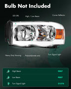 Chrome LED DRL Headlights Assembly for Dodge Ram (2002–2005)