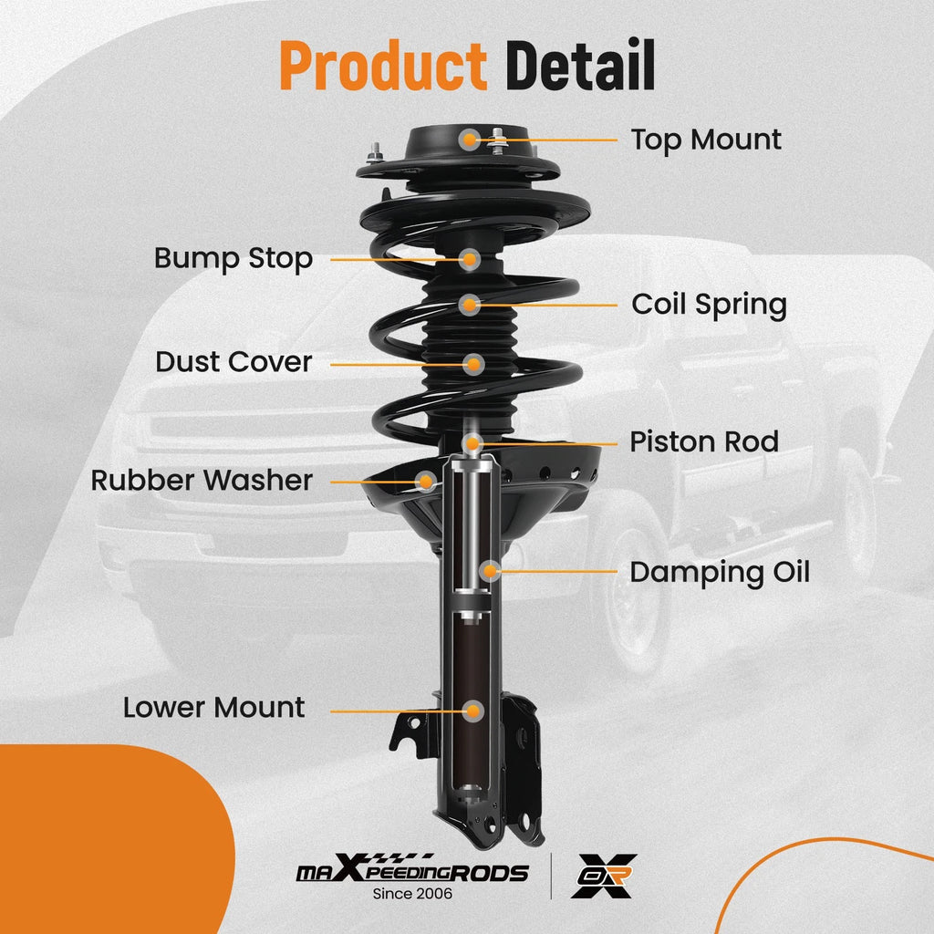 Set of 4 Complete Shocks Struts with Spring for Subaru Legacy (2005–2009)