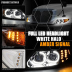LED DRL Projector Headlights + Side Marker for International 4300 4400 4100 (2002–2016)