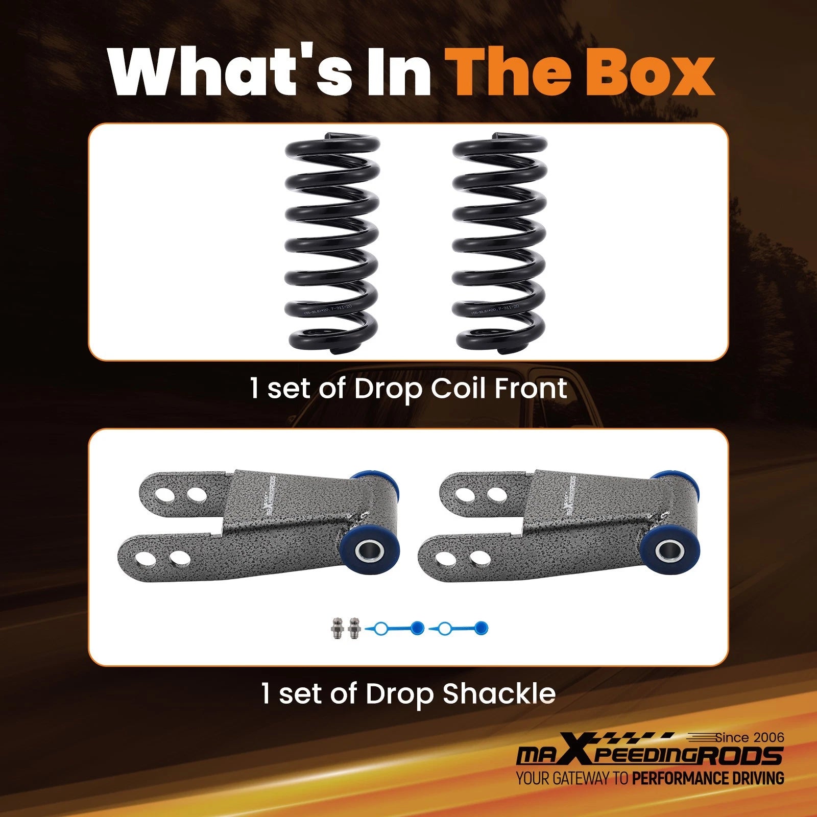 2" Lowering Kit for Chevy C10 GMC C15 2WD (1973–1987) Springs