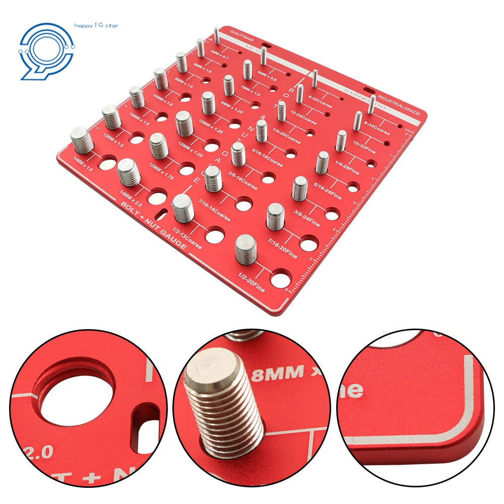 28 Nut and Bolt Thread Checker for Standard and Metric Sizes