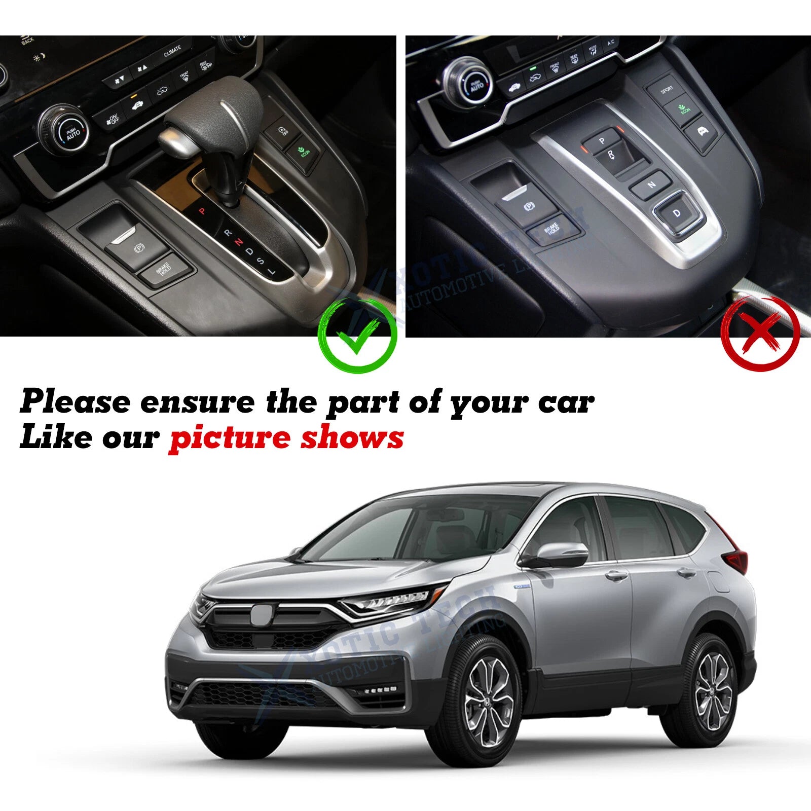 Peach Wood Pattern Gear Shift and AC Control Trim for Honda CR-V (2017-2022)