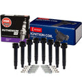 Set of 8 Denso Ignition Coils & NGK RutheniumHX Spark Plugs for Lexus Toyota V8
