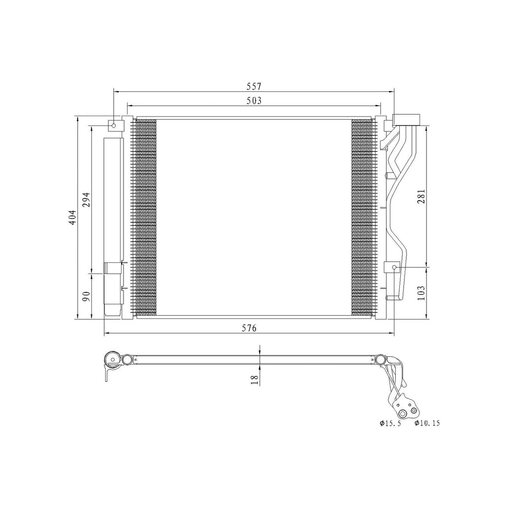 Replacement A/C Condenser Repair Part For 2015-2019 Hyundai Sonata