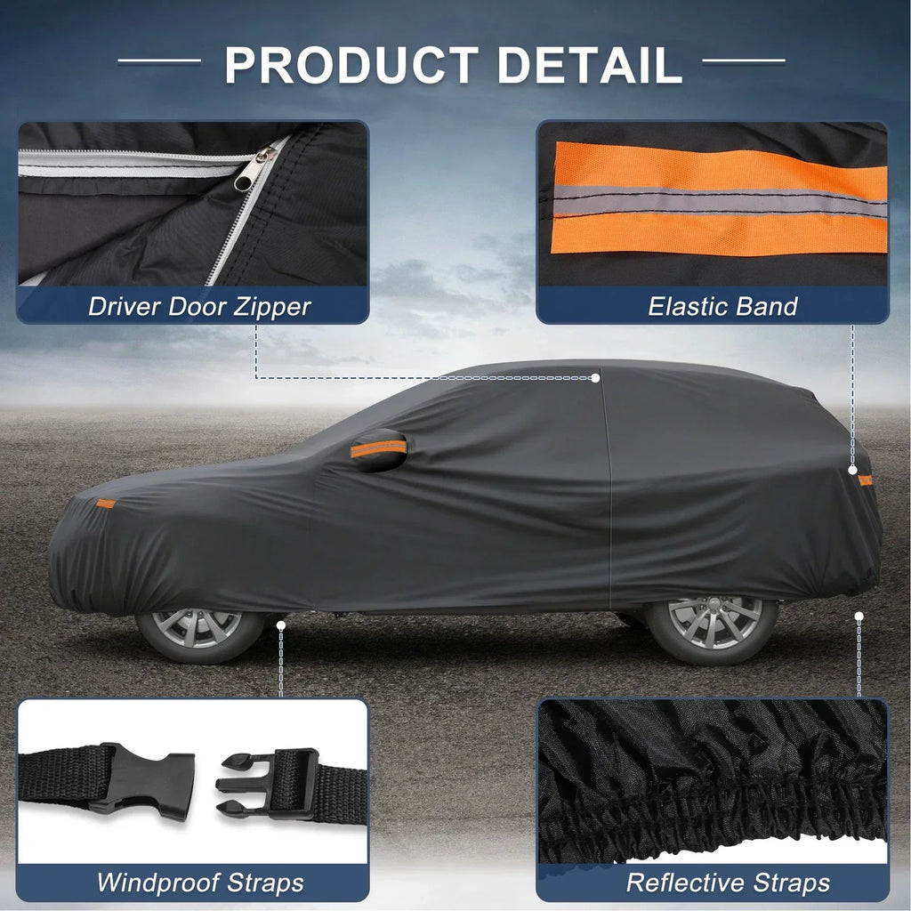 210D-PU Waterproof Car Cover with Driver Door Zipper for BMW X5