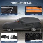 210D-PU Waterproof Car Cover with Driver Door Zipper for BMW X5