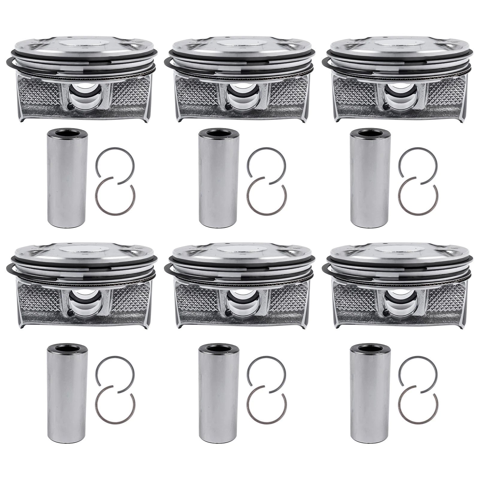 6Pc Pistons Kit for Jeep Ram 1500 3.6L V6 (2011–2018) 5184347AG