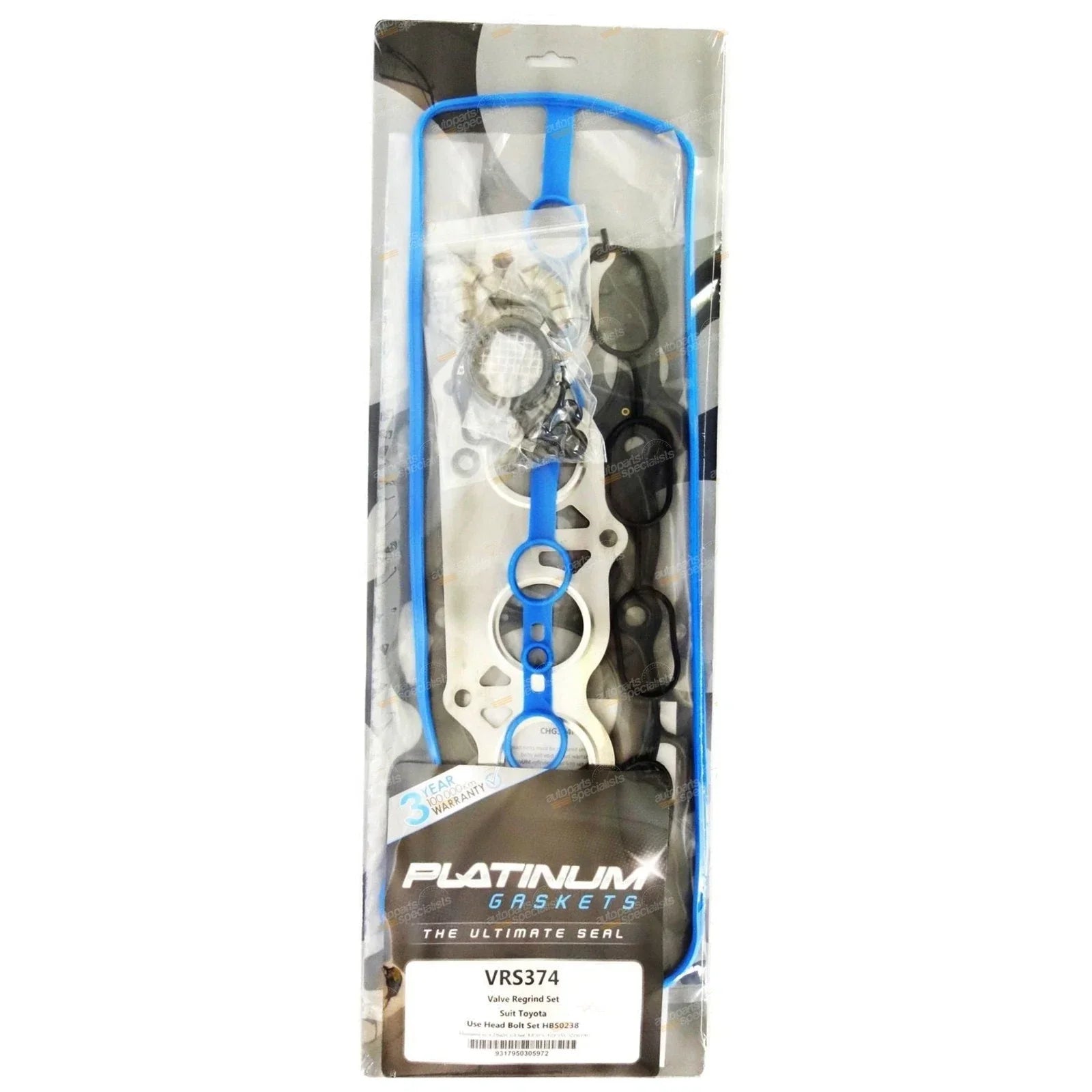 Valve Regrind Gasket Set VRS for Toyota Avensis Verso ACM20R (2001–03)