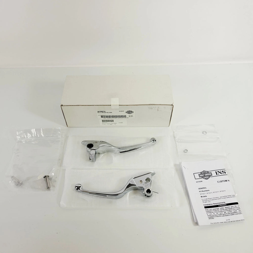 Chrome Slotted Hand Control Lever Kit for Harley Davidson Touring (2021–2025) 36700274