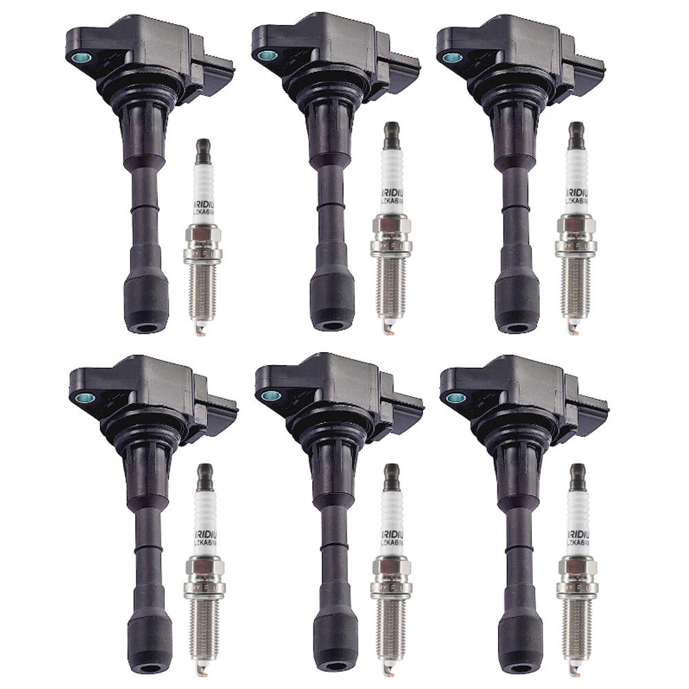 6X Ignition Coil + 6X Spark Plug for Nissan Quest V6 (2011–2017) 22448JA10C UF550