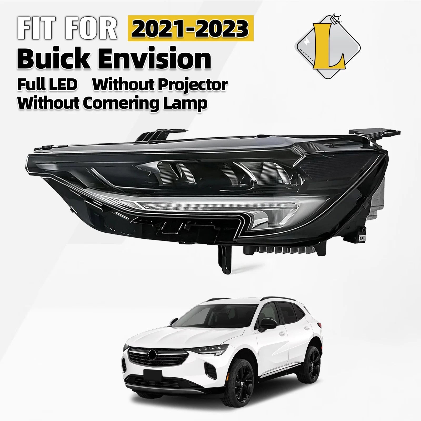 Full LED Headlight for Buick Envision (2021–2023) Left Driver