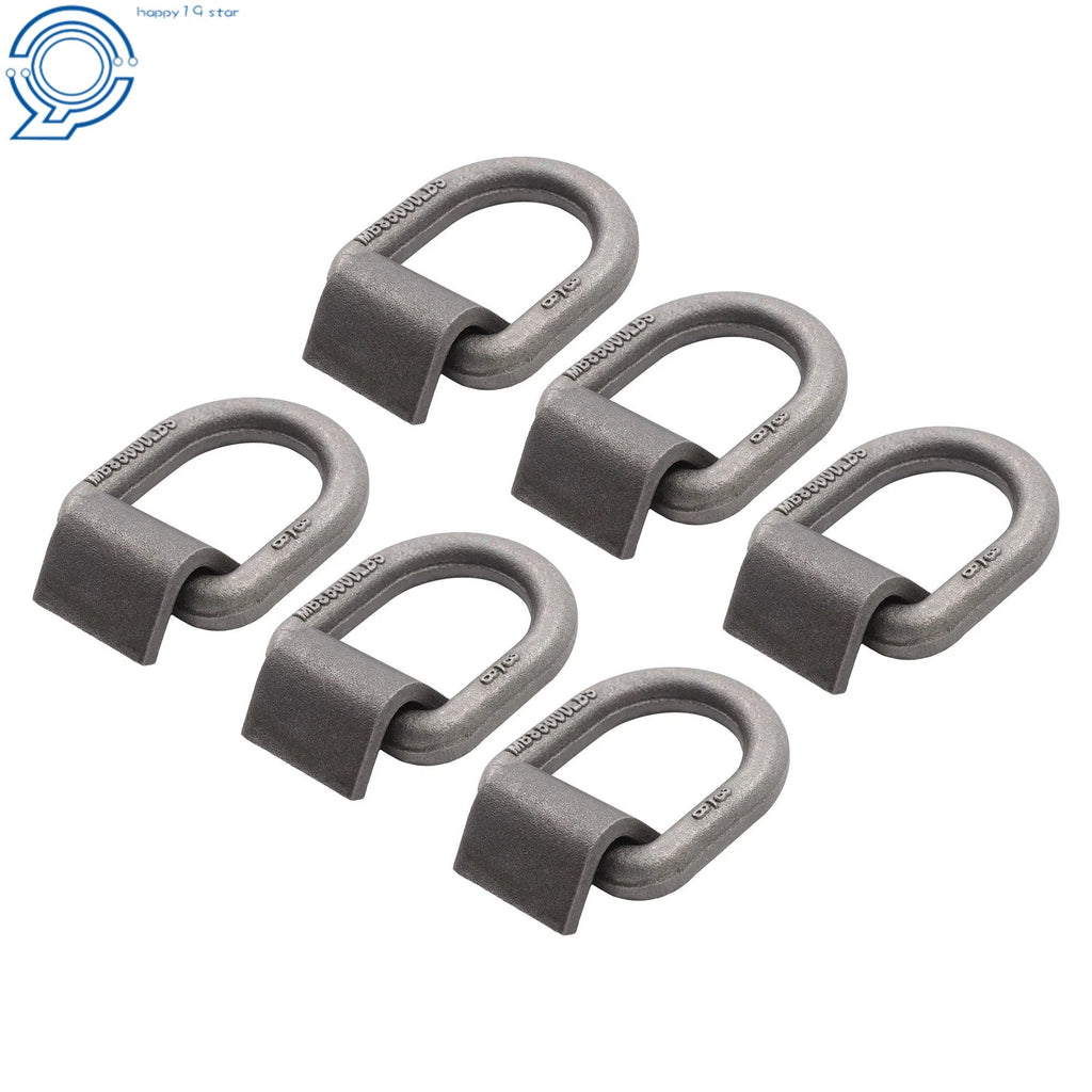 Set of 6 Heavy Duty Weld-On Forged D Rings (5000lbs Fracture Strength)