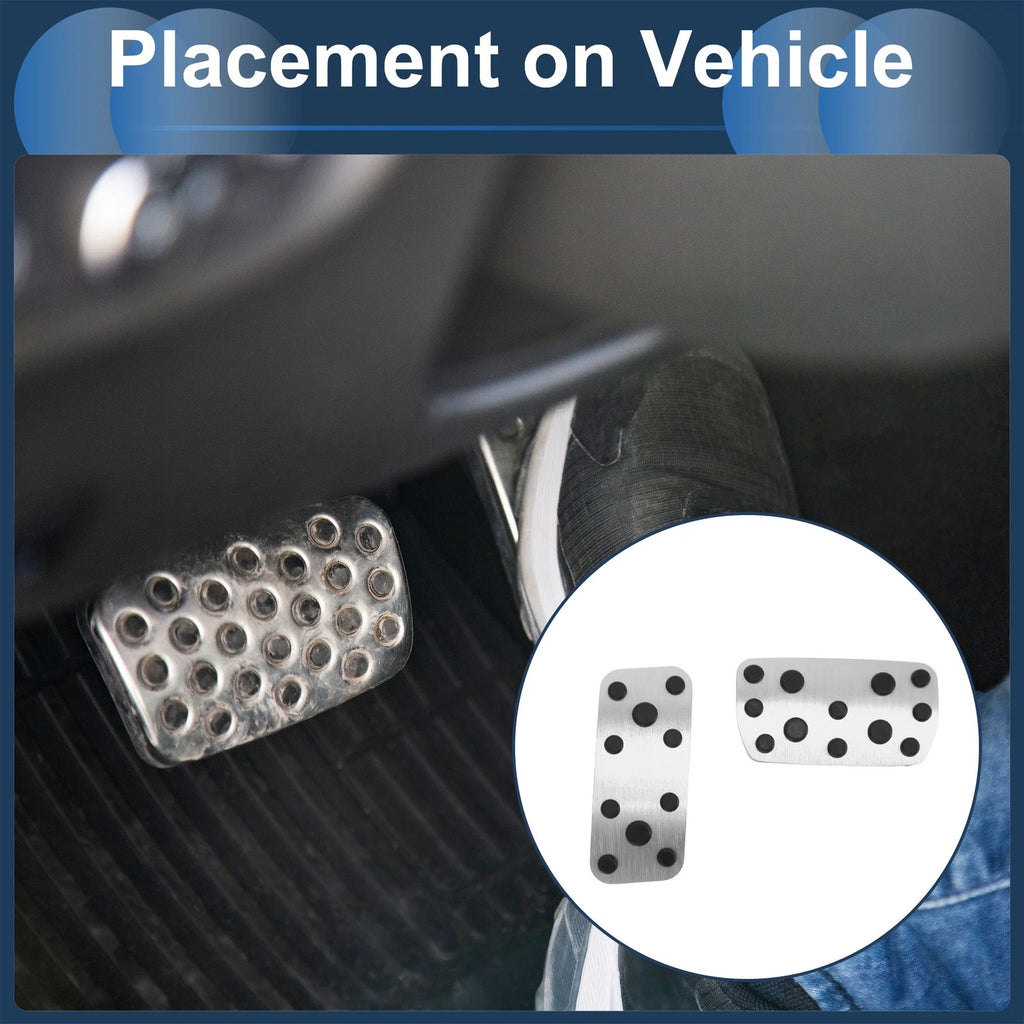 2X Foot Accelerator Pedal Covers for Subaru Forester (2006–2018) Silver Tone