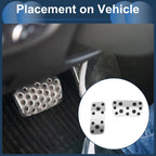 2X Foot Accelerator Pedal Covers for Subaru Forester (2006–2018) Silver Tone