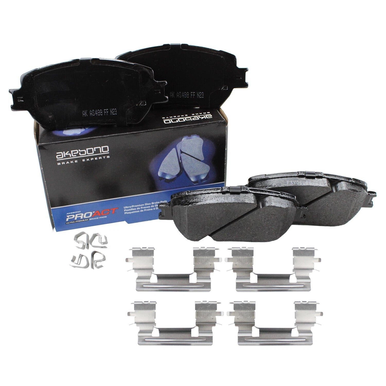 Set of 4 Akebono ProAct Front Ceramic Disc Brake Pads for Lexus GS300 IS250 (1998–2015)