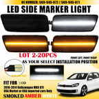 2X White Amber LED Bumper Side Marker Lights for Volkswagen MK6 GTI (2010–2014)