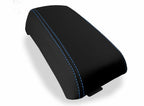 Leather Console Lid Armrest Cover for Subaru Baja (2003–2006) Blue Stitch