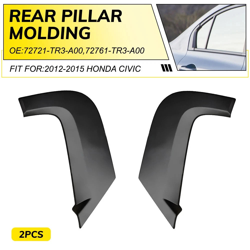 Set of 2 Rear Pillar Molding Trim for Honda Civic (2012–2015)