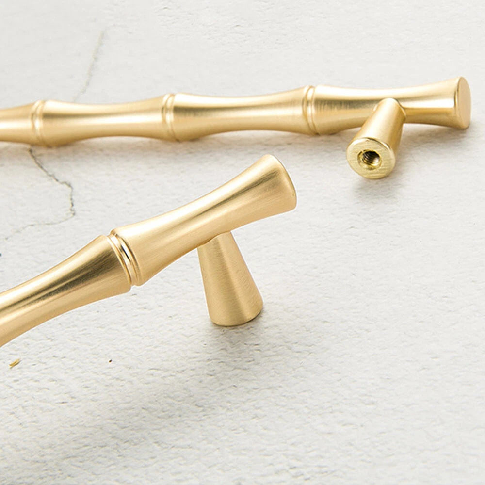 2Pcs Gold T Bar Door Pull Handle for Closet Cupboard Furniture