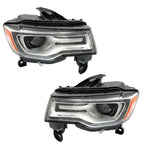 Pair Chrome Xenon Headlights for Jeep Grand Cherokee (2019â2021) LED DRL