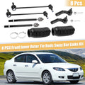 8pcs Front Outer Tie Rod End Links ES800025 for Mazda 3 (2004–2009)