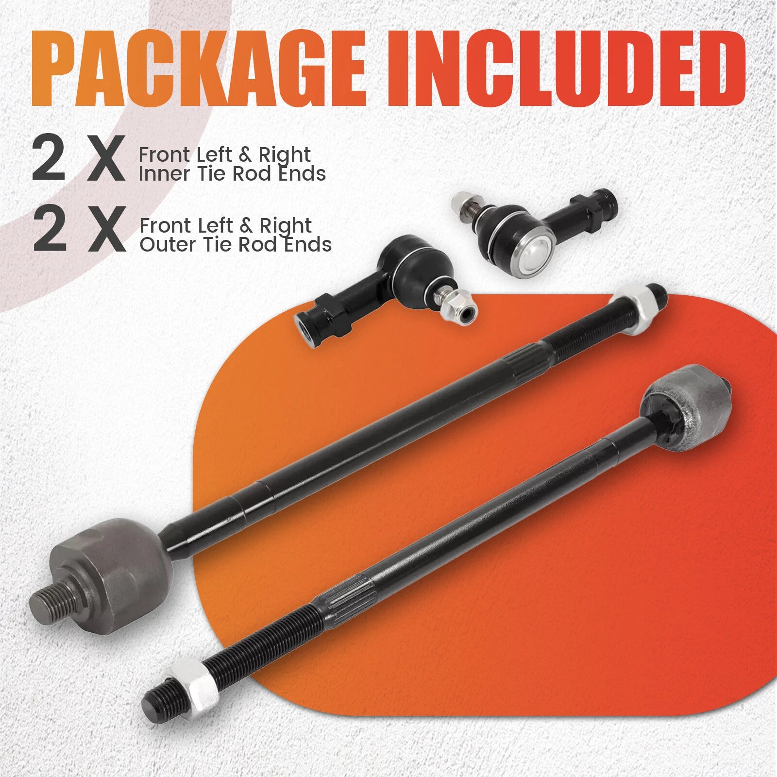 4x Steering Tie Rod Ends for Ford Focus (2006–2011) - 2.0L, 2.5L