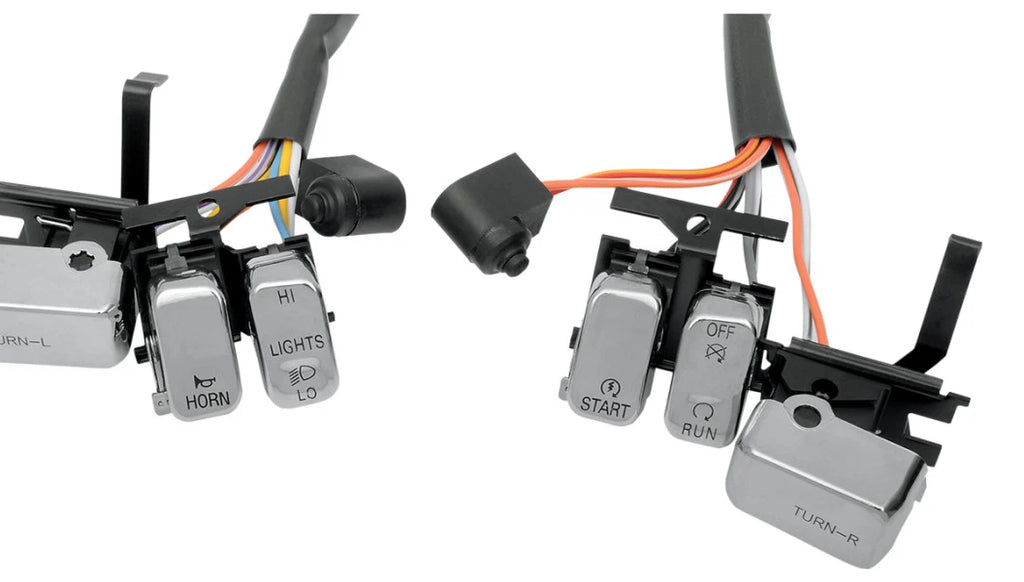 Chrome Handlebar Switch Kit for Harley Dyna Touring Softail (1996–2013)