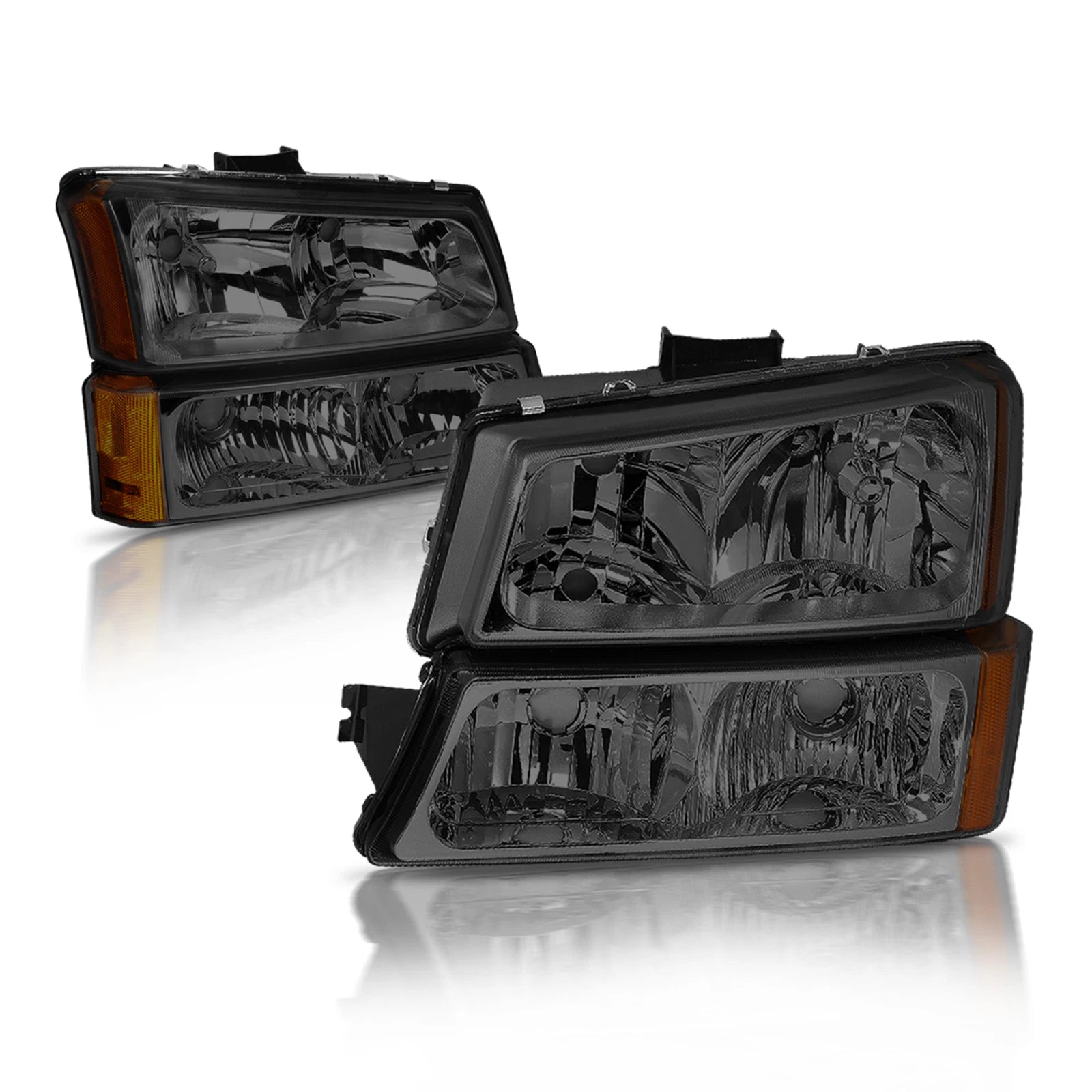 Smoked Housing Amber Corner Bumper Headlights for Chevrolet Silverado (2003–2006)