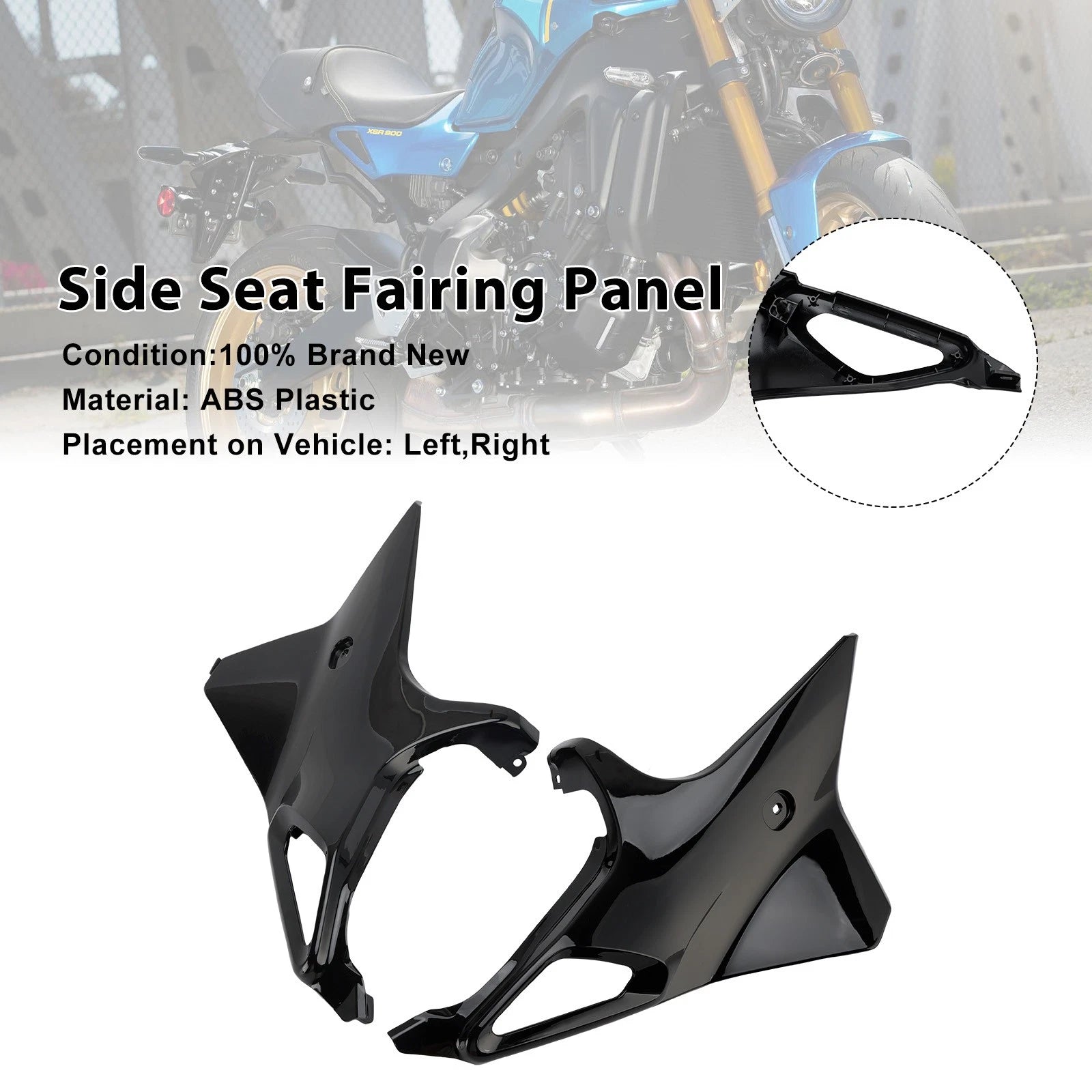 Side Seat Fairing Panel Cowl for Yamaha XSR 900 (2022–2025) Black